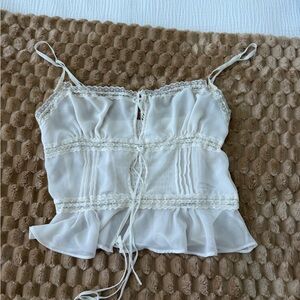 Urban Outfitters White Lace Trim Camisole